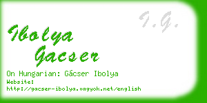 ibolya gacser business card